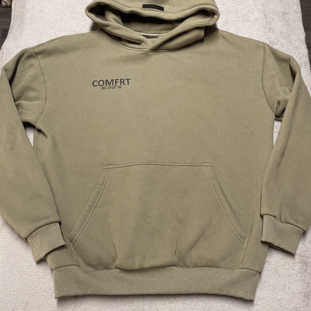 Comfrt Hoodie Medium Green Pullover Pocket Unisex Lounge Soft - Picture 1 of 7